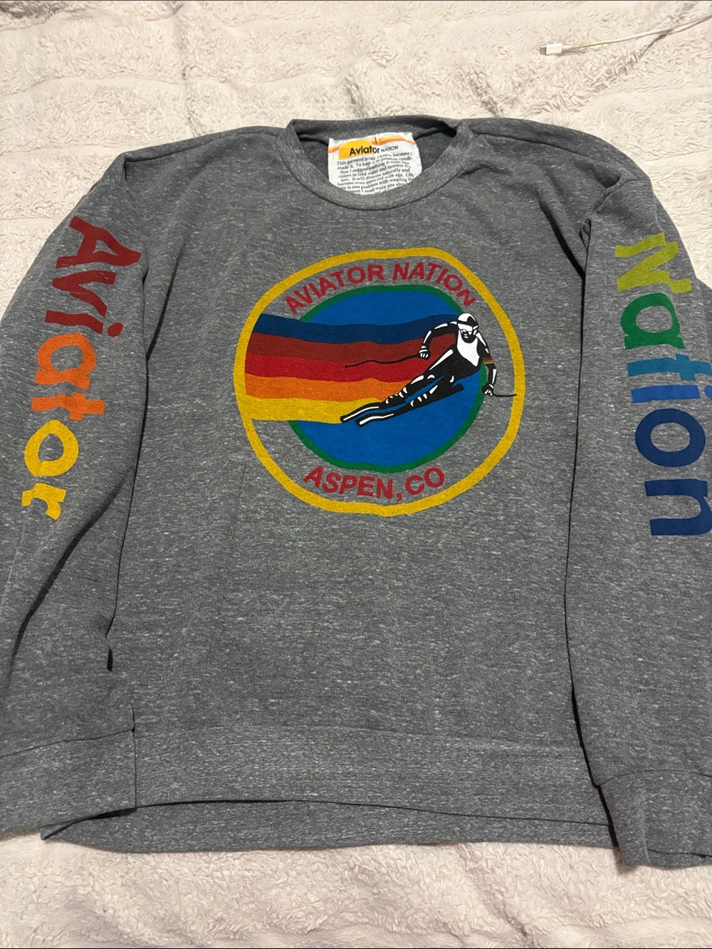 Aviator Nation Aspen Crewneck Gray Large